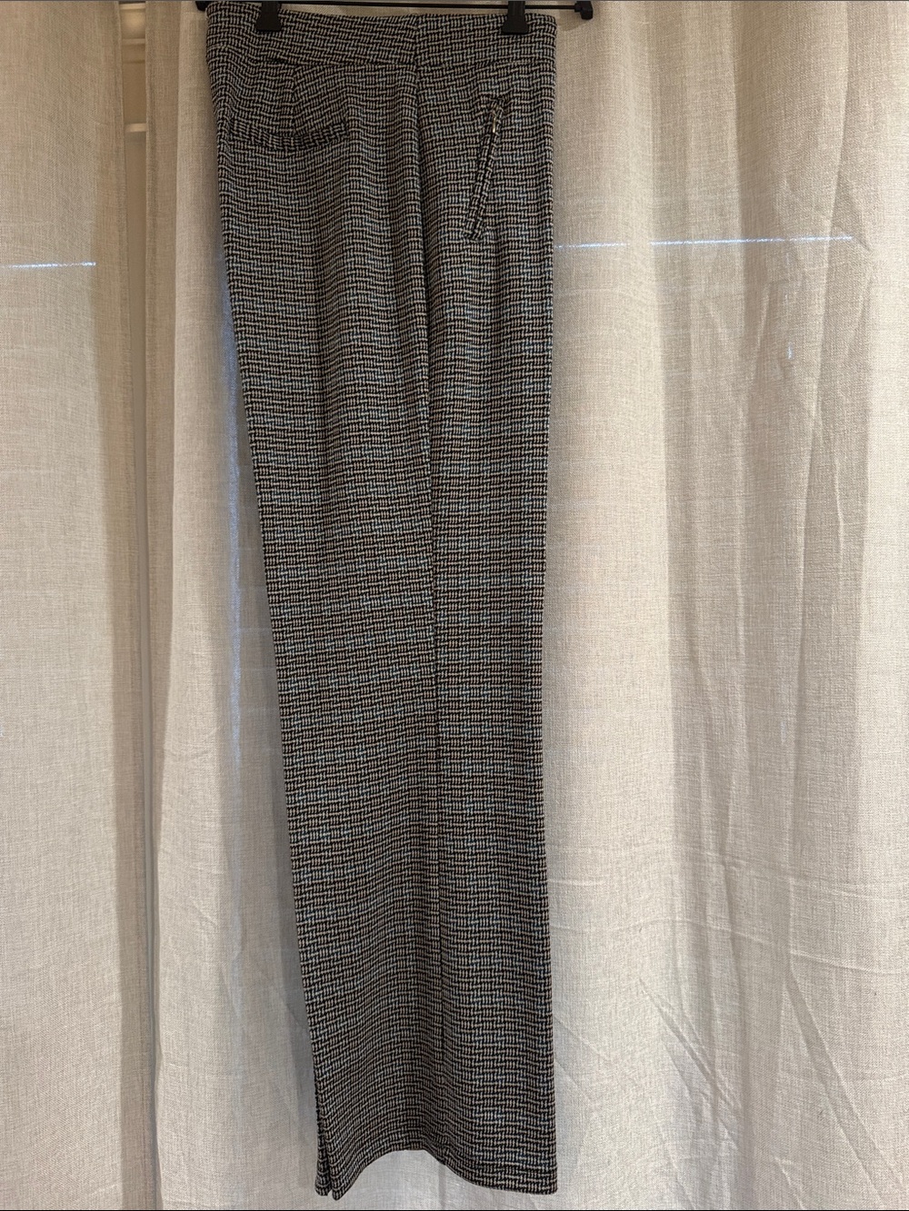 Women's Black & White Houndstooth Dress Pants